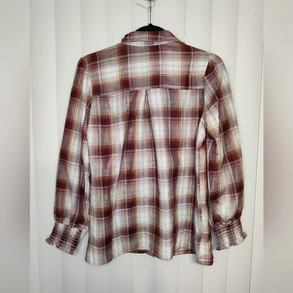 NWT Notations plaid button down shirt size M - Picture 2 of 3